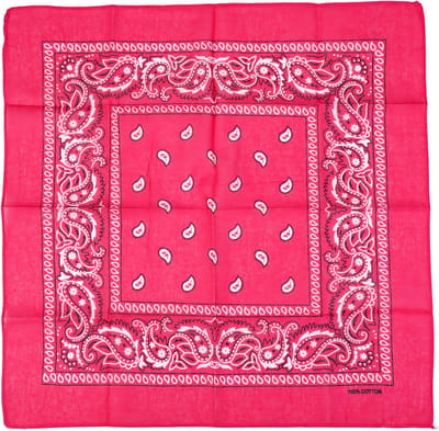 Klassieke Vierkante Sjaal met Traditioneel Bandanamotief (55x55cm) - Fushia