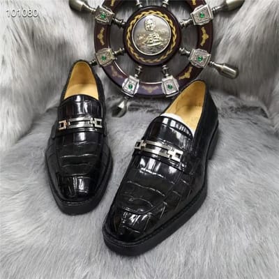 Zakelijke Stijl Authentiek Krokodillenleer Lichtgewicht Buitenzool Heren Dress Loafers Echt Echt Alligatorleer Heren Instapschoenen 42 gray