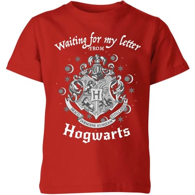 Harry Potter Waiting For My Letter Kinder T-shirt - Rood - 98/104 (3-4 jaar)