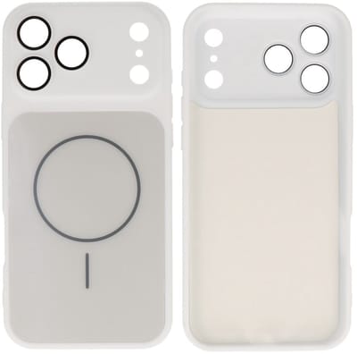MagSafe Telefoonhoes – Shockproof Case met Camera Bescherming – Geschikt voor iPhone 17 Pro - Wit