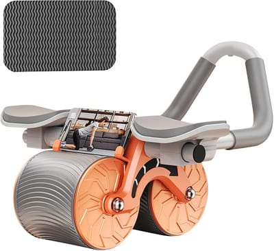 Buikspierwiel - Fitness Roller - Core Training - Automatische Terugslag - 44 x 27 cm - Oranje
