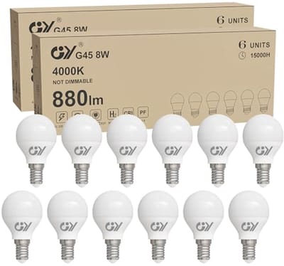 E14 Ledlamp 8W - 880 Lumen, Neutraal Wit, 4000K, Energiezuinig, Niet Dimbaar, Stralingshoek 280° - 12 Stuks