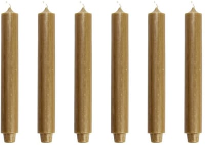 Cactula | Dinerkaarsen - XL Dikke kaarsen - Muskaat - 30 x 3,2 cm - 6 stuks - 20 Branduren