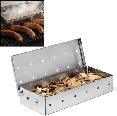 RVS smoker box - voor gasgrill en houtskool BBQ - 22 cm