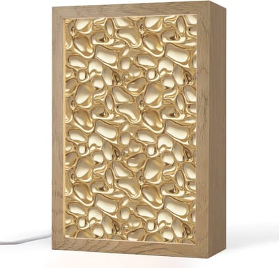 Tafellamp 20x30 cm - LED lamp - Abstract - Modern - Goud - Decoratieve tafellampen - Dimbaar - Tafellampje slaapkamer - Woonkamer binnen