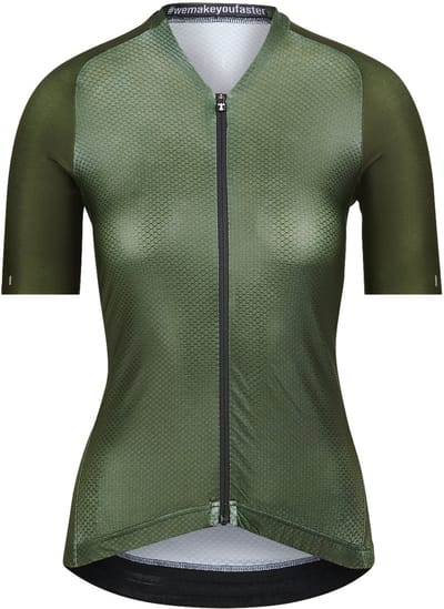 BIORACER Icon Coldblack - Fietsshirt Zomer - Dames - Thyme Green - Korte Mouw - UV-Bescherming & Aansluitend - Maat XXL