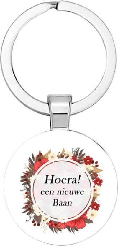 Akyol - Hoera een nieuwe baan Sleutelhanger - Werk - degene met een nieuwe baan - werk - baan - werken - 2,5 x 2,5 CM