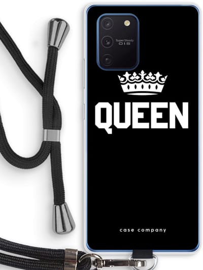 Case Company® - Hoesje met koord geschikt voor Samsung Galaxy Note 10 Lite hoesje met Koord - Queen zwart - Telefoonhoesje met Zwart Koord - Bescherming aan alle Kanten en Over de Schermrand