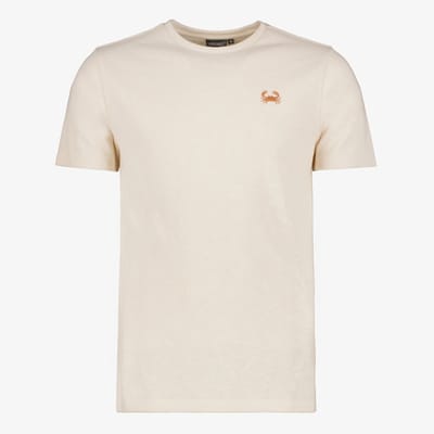 Unsigned heren T-shirt creme - Beige - Maat S