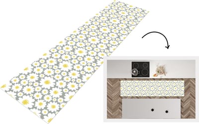Keukenloper - Loper keuken - Meisjes - Daisy - Bloemen - Patronen - 200x50 cm - Keukenloper vinyl