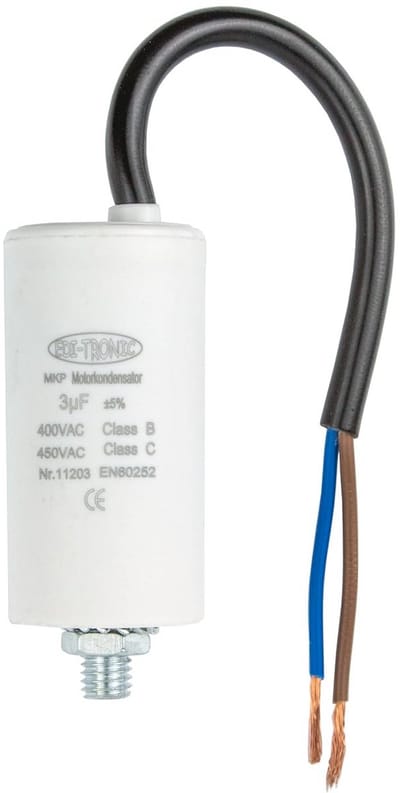 Startcondensator Motorcondensator Werkcondensator Kabel 3µF 450V