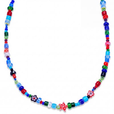 Pearlmania | Festival Frenzy ketting met veelkleurige glazen kralen