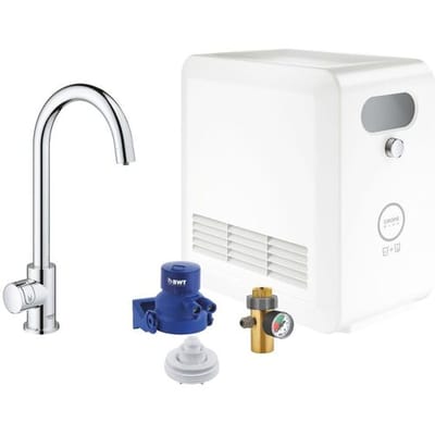 GROHE Blue Professional Mono kit: keukenkraan voor gefilterd, gekoeld en bruisend water - Bluetooth & WIFI - incl. koeler - chroom - 31302002