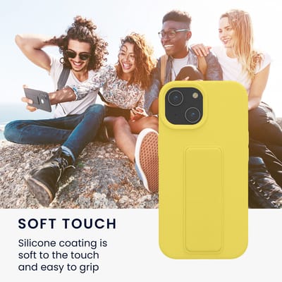 kwmobile back cover voor smartphone - geschikt voor iPhone 15 - 1x beschermhoesje van kunststof - In stralend geel