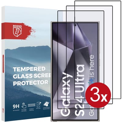 Rosso Screen Protector Geschikt voor Samsung Galaxy S24 Ultra | 9H Tempered Glass | Triple pack