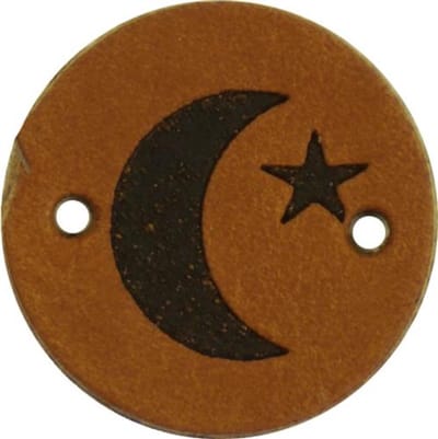 Durable Leren Label – Maan & Ster Opdruk – Duurzaam & Stijlvol (2 stuks)