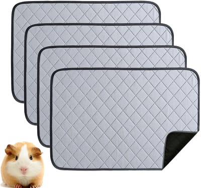 SnelShoppen - Pack van 4 Cavia Piping Pads 60 x 45 cm - Absorberende, Wasbare en Antislip Cavia Matten voor Konijnen, Chinchilla's, Hamsters en Puppie