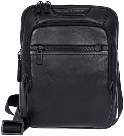 PORSCHE DESIGN Leren schoudertas Roadster Evo Shoulder Bag Black zwart