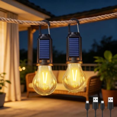 Thijox - Campinglamp Oplaadbaar LED op Zonne-energie, Waterdichte Campingverlichting met 3 Helderheidsmodi, Ideaal voor Kamperen, Avontuur, Noodgevall
