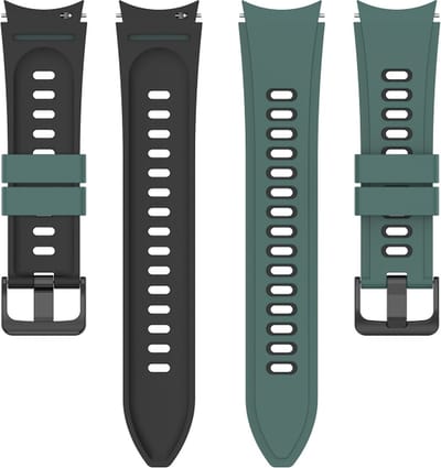 Siliconen bandje - geschikt voor Samsung Galaxy Watch 7 / Watch FE / Watch 6 / Watch 6 Classic / Watch 5 / Watch 5 Pro / Watch 4 / Watch 4 Classic - groen-zwart