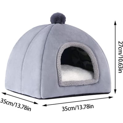 Niche d'intérieur 2 en 1 pour chien et chat, niche, sac de couchage, lit en microfibre souple, niche pour chaton et petit chien
