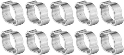 Hoge kwaliteit twee-oorkslangklemmen van verzinkt roestvrij staal voor brandstof- en gasleidingen (10 stuks, 5-23mm, 15-18mm)