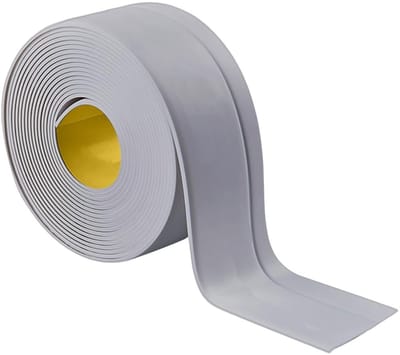 Zelfklevende Plinten in Grijs, 50 x 20 mm, 5 m, Flexibele PVC Strip voor Badkamers en Keukens, Ideaal voor Badkuipen en Muren