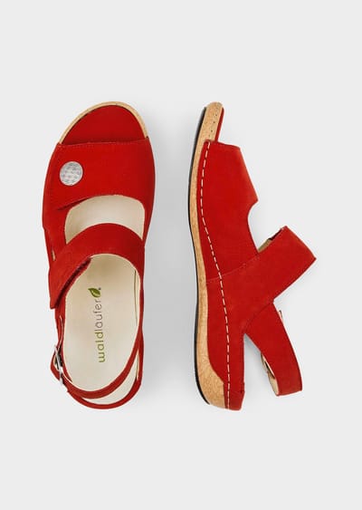 Sandalen van echt leer - rood - Gr. 4 van Goldner Fashion