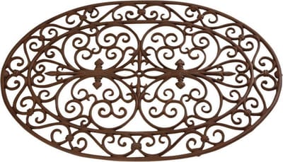 Esschert Design Deurmat - ovaal - gietijzer - Victoriaans patroon - 60 x 34 cm