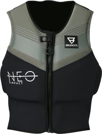 Brunotti Neo Kitesurf Impactvest - Kite Impact Vest voor onder Harnas - Density Foam - YKK Chest Zip - Black- Maat S