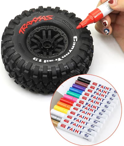 TLVX Bandenstift rood / Rode Autobanden stift / Tyre marker red / Auto banden stift rood / Auto / Scooter / Motor banden marker / Letters en cijfers banden inkleuren / Waterdichte kleur pen voor op rubber / Kleur rood