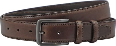 Houtkamp Luxe Heren Riem Volnerf Leer Bruin - Nette Broekriem - Pantalon Riem - 3.5 cm - Echt Leer - Lengte totaal 100 cm / Riemmaat 85