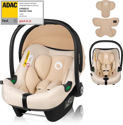 Lionelo Astrid i-Size Autostoel – ADAC 5-sterren – 40-87 cm – RWF – Memory Foam – Verstelbare hoofdsteun (7 cm) – Holmbergs gordels – Compatibel met ISOFIX-base & kinderwagen – i-Size norm – Licht & veilig