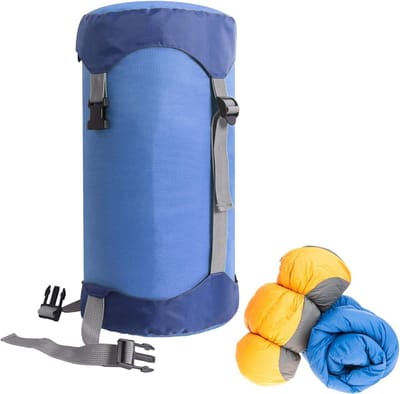 Slaapzak Compressiezak - Opbergzak Kleding - Ruimte Besparen - Waterbestendig Materiaal - Maat S - Blauw