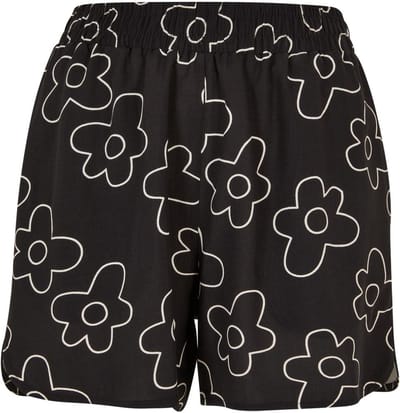 Urban Classics - All over Print Viscose Resort Korte broek - S - Zwart/Wit