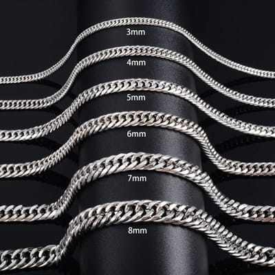 Gourmet schakelketting - Zilverkleurig en waterbestendig - 70cm - 7mm
