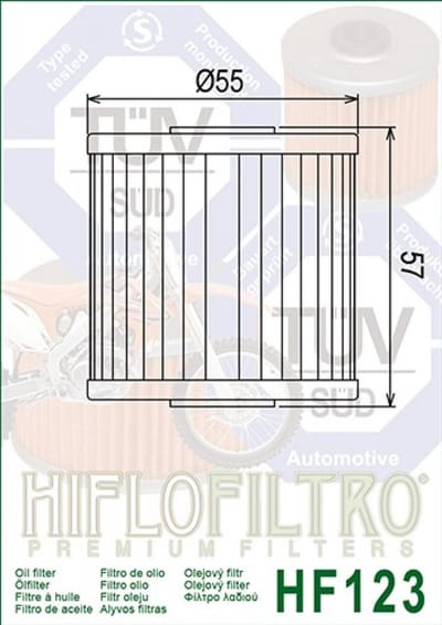 Filtre à huile Hiflofiltro pour Quad Kawasaki 300 KLF Bayou 1986 à 2004 Neuf