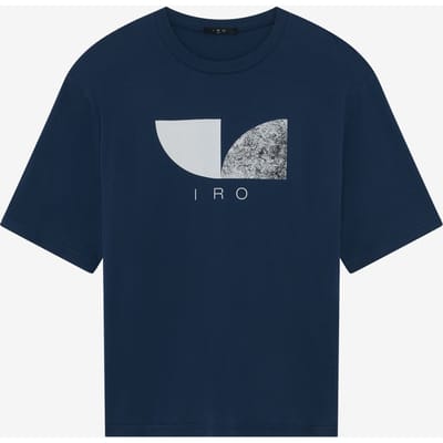 IRO Paris Ouri T-shirt Navy Size: S | Printed T-Shirts Outlet | Heren | Blauw