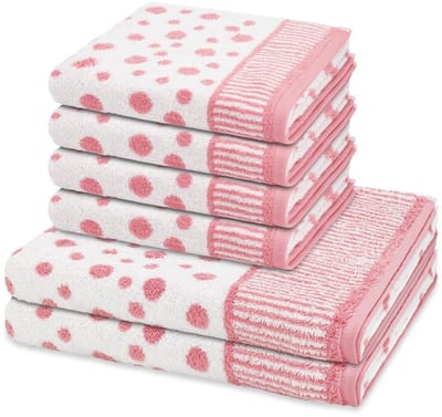Ross Sonstiges 4 X handdoek 2 X douchehanddoek - in set 6 pack Punkte allover