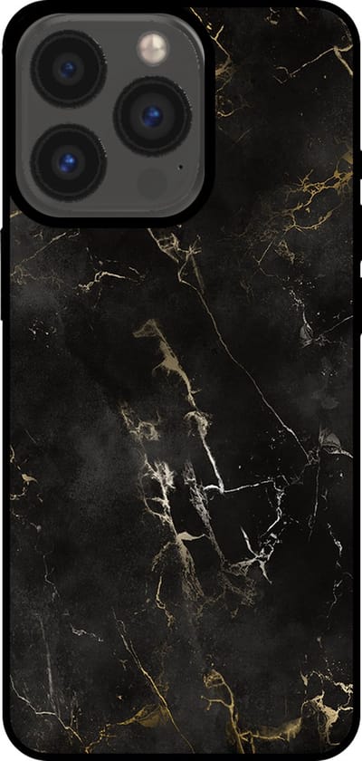 Smartphonica Telefoonhoesje voor iPhone 13 Pro met marmer opdruk - TPU backcover case marble design - Zwart geschikt voor iPhone 13 Pro