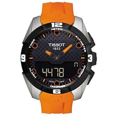 Tissot Quartz Uurwerk 100 Meter Waterbestendig Horloge Blauwe Wijzerplaat Titanium Kast Rubberen Band Herenhorloges T091.420.47.051.01 Black Dial black