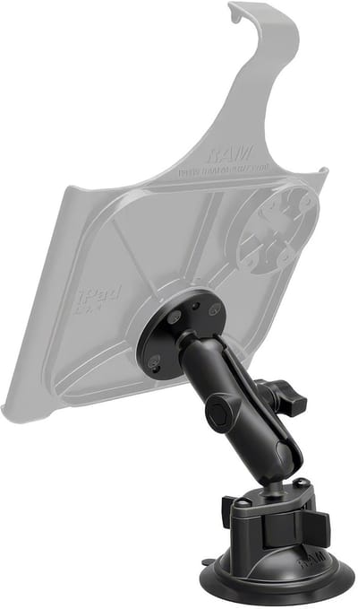 RAM Mounts - Twist-Lock™ Suction Cup Double Ball Mount with Round Plate - Medium