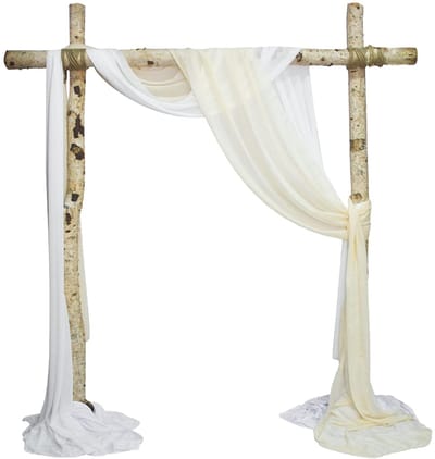 URROMA Wedding Arch Drape - Chiffon Gordijnen voor Bruiloft en Feest, Wit en Ivoor, 2 Stuks