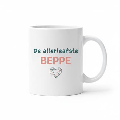 De Allerliefste Beppe Mok – Lief Familie Cadeau met Hartje – 330 ml Keramische Mok
