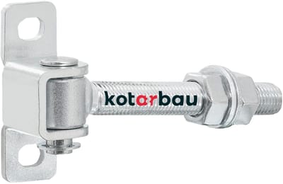 KOTARBAU® 1 Stuk Poortscharnieren, Staal, 130 mm M16, Zilver, Verstelbare Poortscharnieren, Zware Scharnieren, Met Montageplaat, Tuinpoort Scharnieren, Regelbaar Poortbeslag