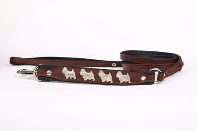 Dog's Companion - Leren Hondenriem West Highland Terrier - Lengte: 120cm (8 mm), Kleur: Bruin