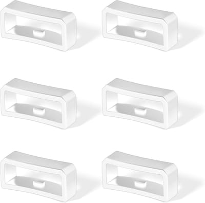 Zesdelige Silicone Houder voor Horlogebandjes, Vervangingsringen voor Smartwatch en Wristband Bevestiging (Wit)