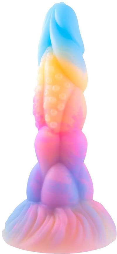 NMC 8 inch siliconen Monster dildo glow-in-dark - Multicolor - 20.3 cm