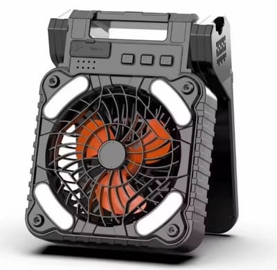 Keuken en Outdoor Elektrische Ventilator - 5200mAh Batterijcapaciteit, Solar - Lichtgewicht - USB & LED-verlichting