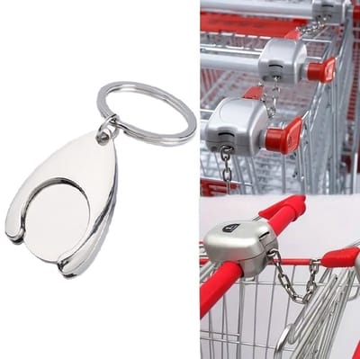 Winkelwagen Sleutelhanger I Munt Voor Winkelwagen I Token I RVS